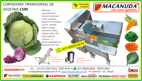 VENDAS EM SP MÁQUINA FATIADORA DE COUVE E REPOLHO MACANUDA